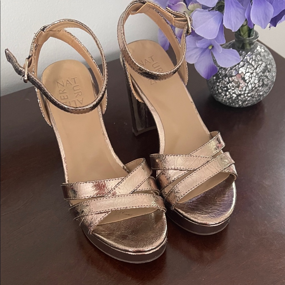 Naturalizer Bronze Strappy platform Heels